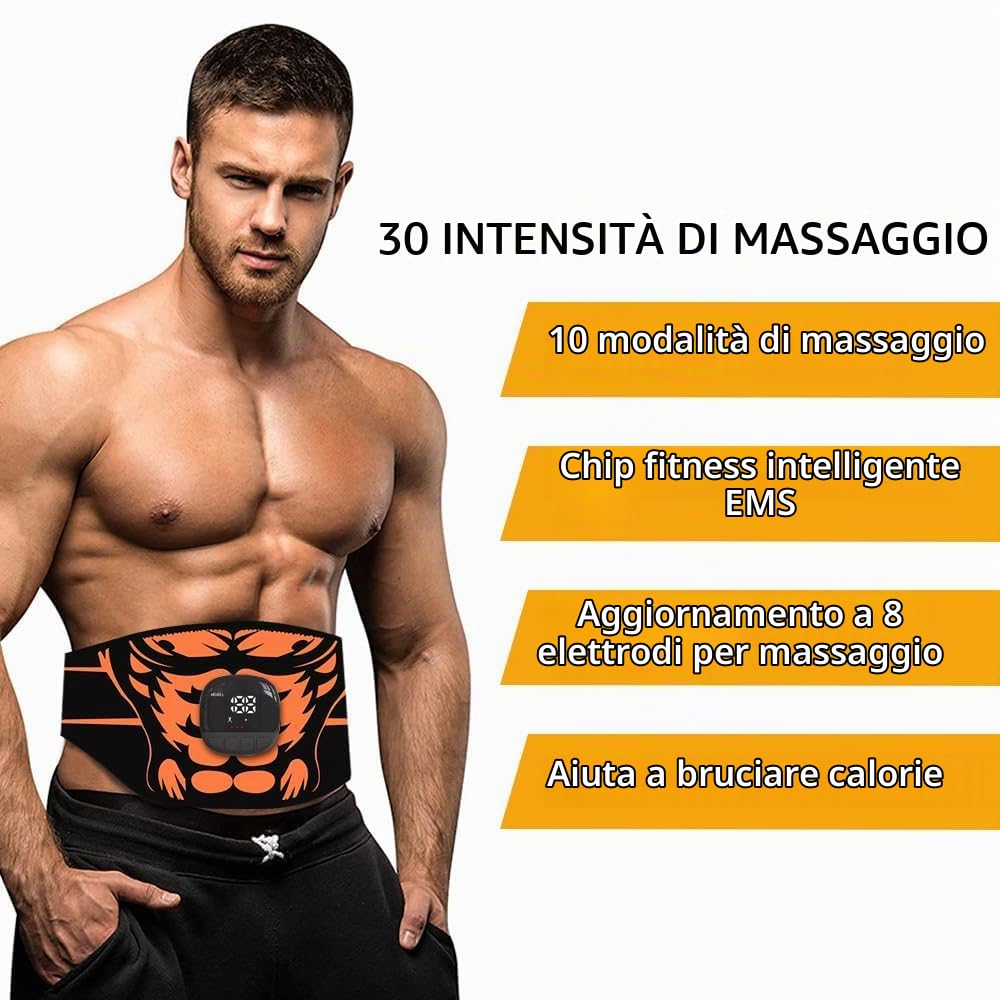 Elettrostimolatore per Addominali, Elettrostimolatore Muscolare, Massaggiatore Elettrico di stimolazione, Stimolatore di Alluminio del Muscolo del Piatto Dell'allenatore Addominale EMS, Esposizione de