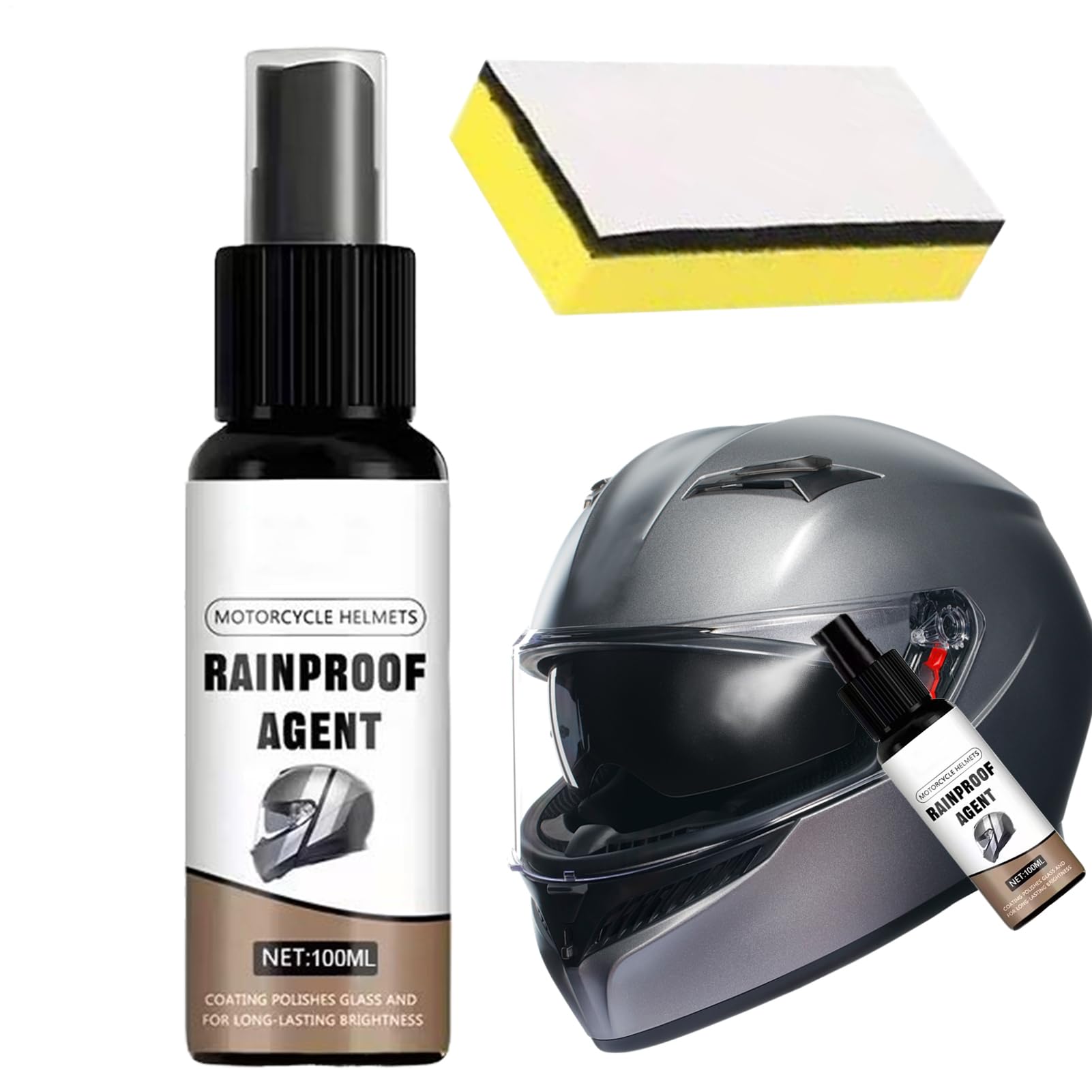 Generisch Spray anti-buée pour lunettes - 100 ml - Spray anti-buée pour casques et lunettes - Produit anti-pluie pour moto - Pour plongée et ski Scuba - Natation - Cyclisme - Extérieur