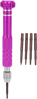 Tyenaza Destornillador, 5 en 1 mini mini grasa de reparación de destornillador kit destornillador de aluminio Herramientas de hardware de aluminio para el mantenimiento del (Purple)