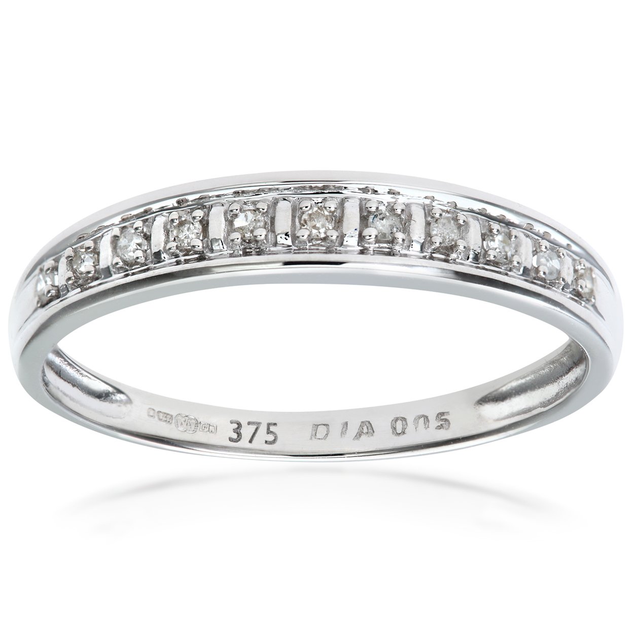 Elegano9ct White Gold Ring – Diamond Pave Set Women’s Ring