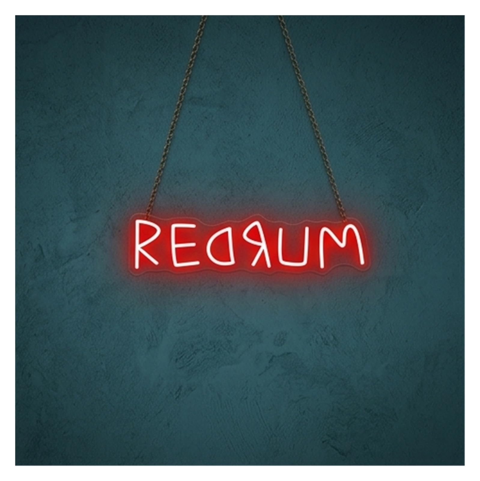 Leuchtreklame REDRUM Leuchtreklame, Horror-Grusel-Atmosphäre, Gruseliger Partyraum, Fenster, Veranda, Dekoration, Horrorfilm-Liebhaber(Rot,45x13cm)