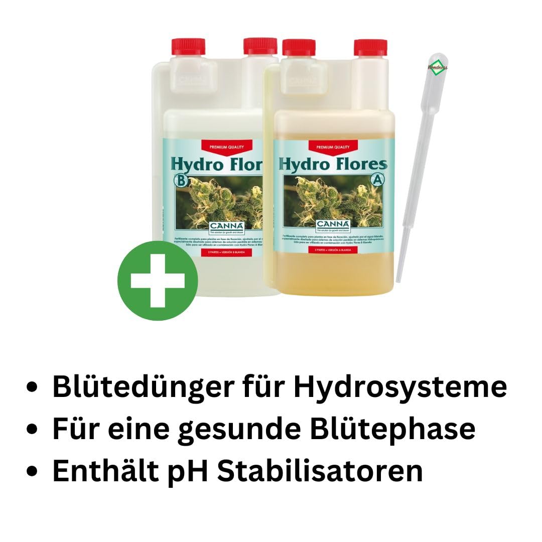 Weedness Canna Hydro Flores A&B 5 litrów - faza kwitnienia hydrokultury nawóz nawóz do hydrokultury nawadnianie nawóz płynny organiczny Grow Bio nawóz naturalny