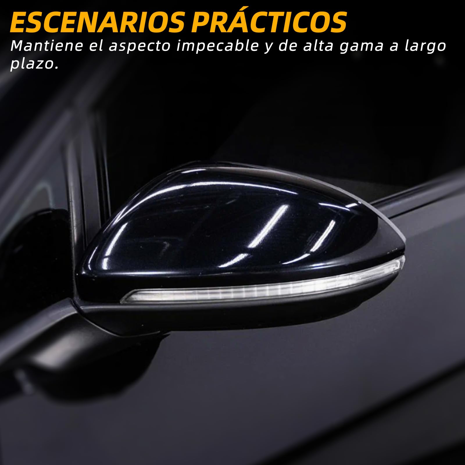 Cubierta de espejo de repuesto para Volkswagen Golf 8 MK8 (2019-2021), color negro brillante