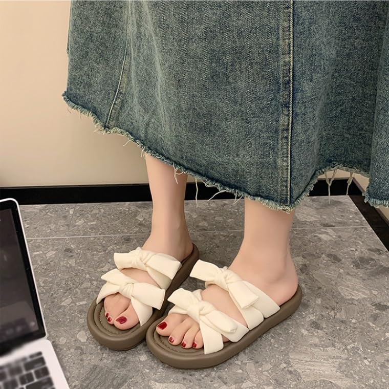 HBJWOV Sandals and Slippers for Women's Sponge Cake Thick Sole Medium Heel Soft Sole Roman Beach Sandals2