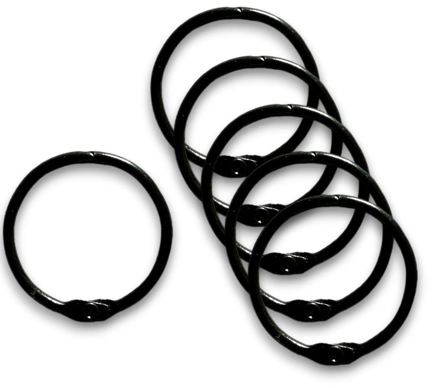 KALOR TECH Black 1-Inch Metal Rings, 100 Pack, Easy Clasp to Open and Close, Multi-Purpose Rings Ideal for Loose-Leaf Paper, Binders, Recipe Cards, Fashion and DIY Art Projects
