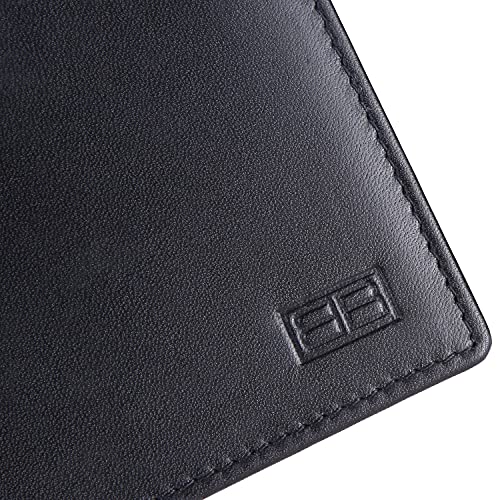 Image of Brooklyn Bridge Genuine Leather Slim Wallets for Men VT Black Men's Genuine Leather Wallet with RFID Blocking Bifold, Branded Quality Mens Wallet, Slim Compact, Minimalist Thin, Front Pocket Gift Set