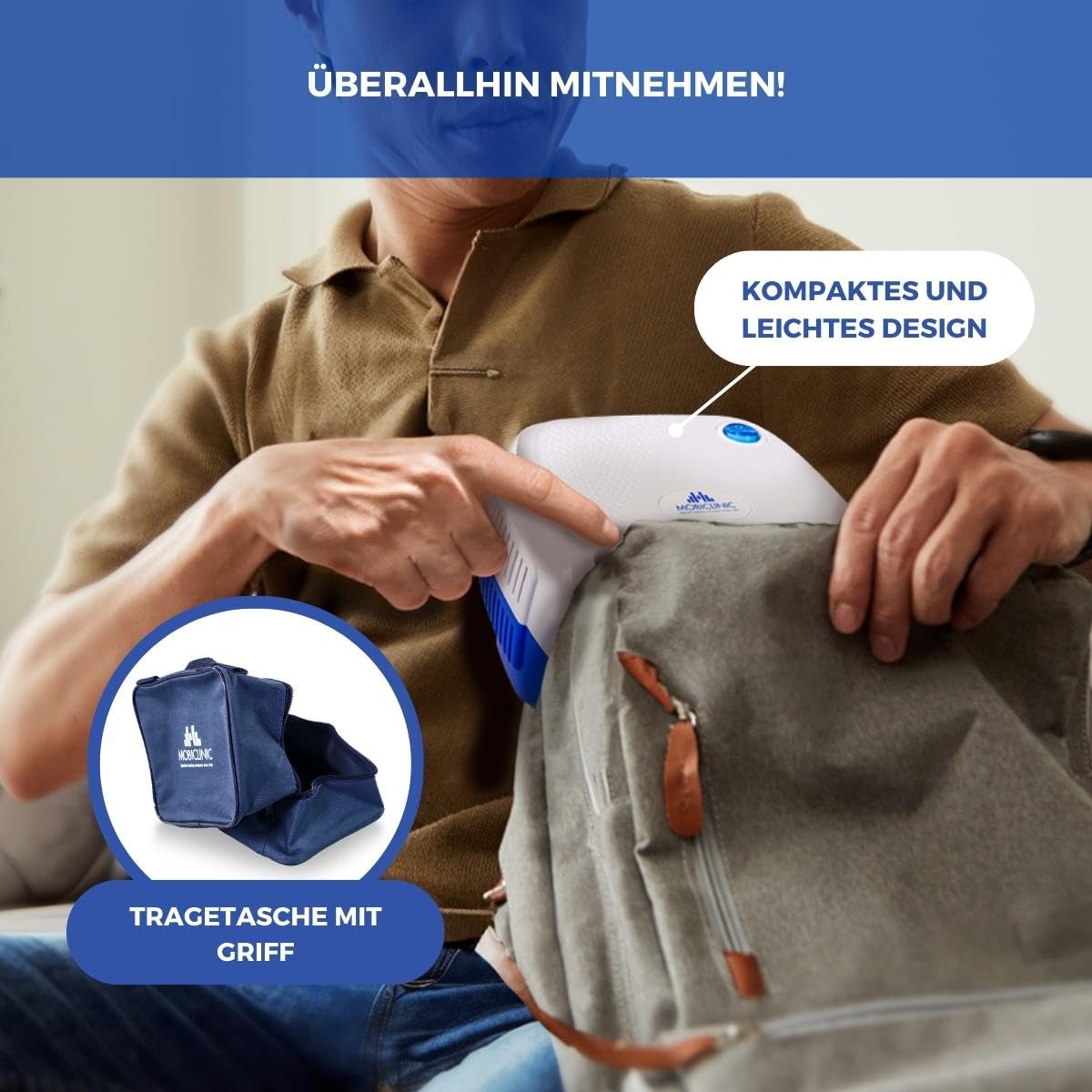Mobiclinic®, Kompressor-nebulizer, Neb-2, Tragbar, Für kinder und erwachsene, Transporttasche, Mini, Behandlung von atemwegserkrankungen, Masken in verschiedenen größen, 5 luftfilter