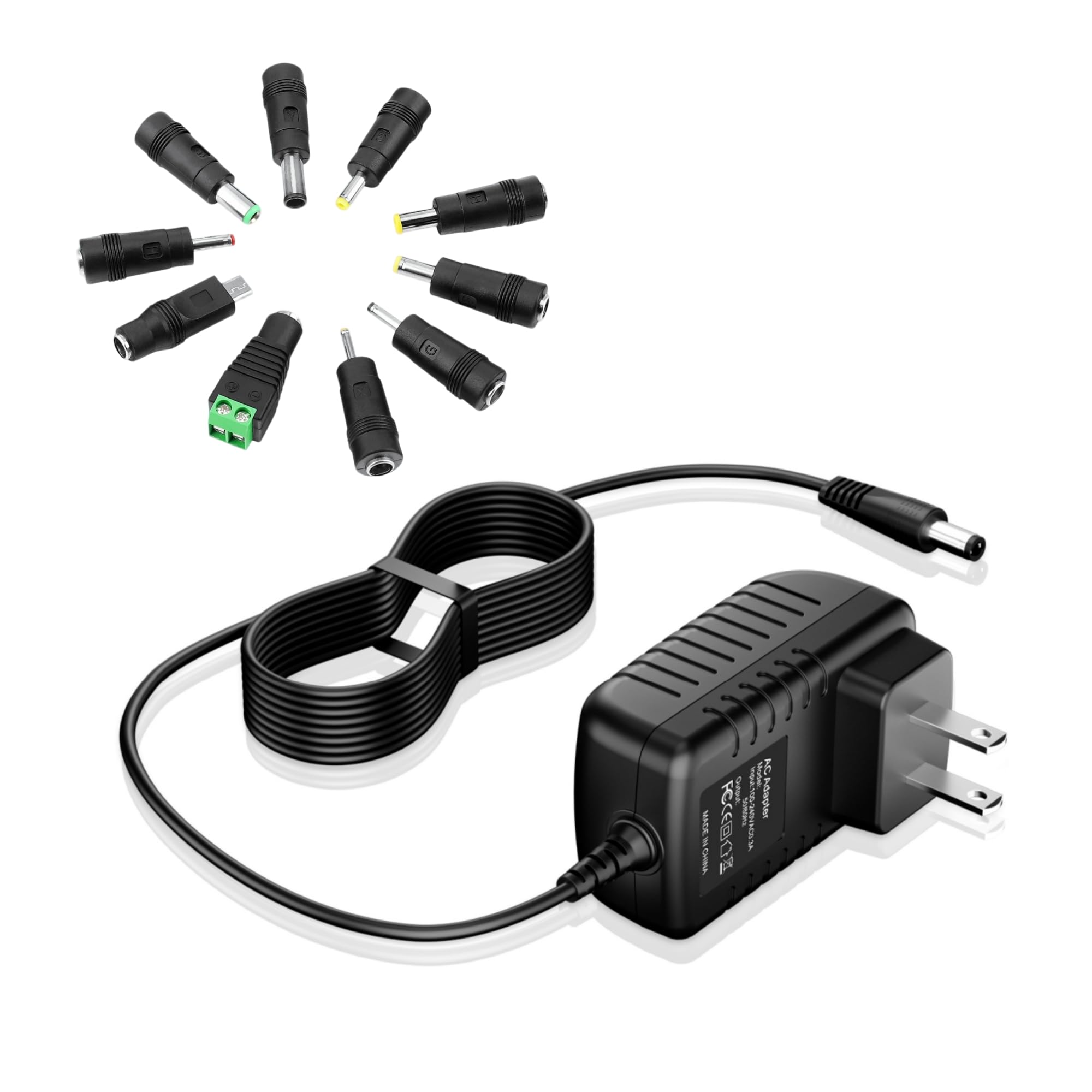 5V 2A AC DC Adapter Compatible with 1800mA 1500mA 1200mA 1000mA Power Supply 5.5mm*2.1mm/2.5mm with Positive Center