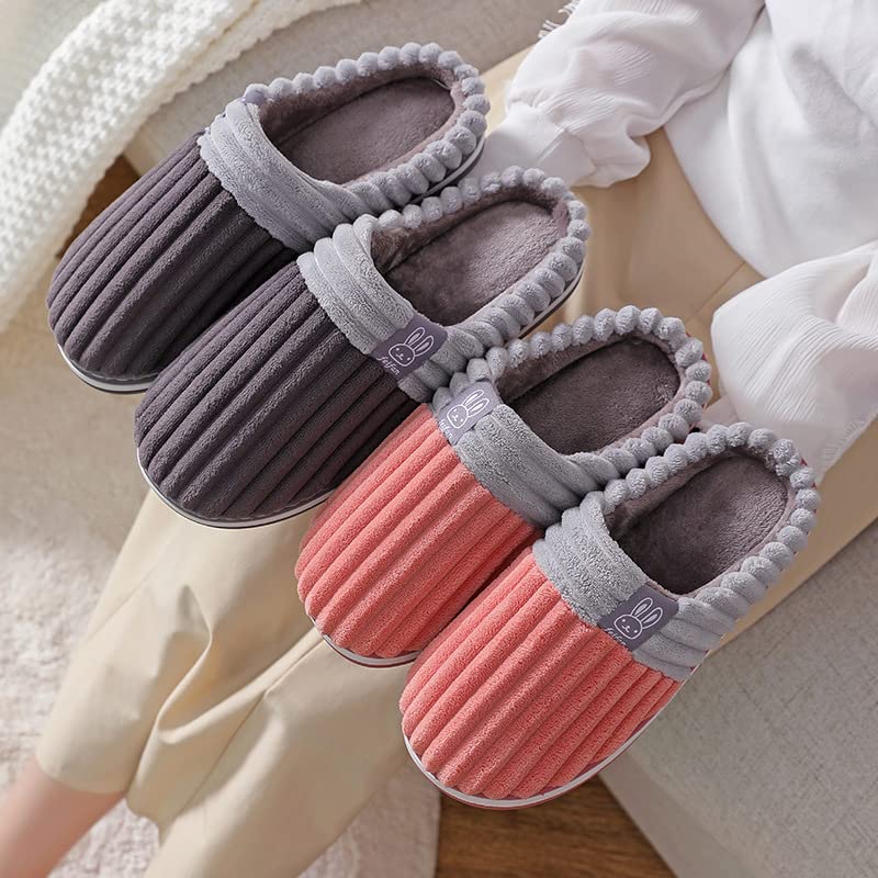 Pantuflas de invierno de señora confeccionadas en algodón suave con piso grueso 3