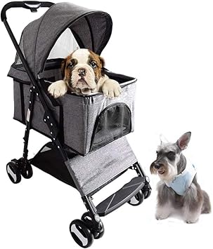 Amazon 小型中型犬用犬のベビーカー 1子犬のバギーベビーカーベビーカー乳母車軽量旅行キャリアに付き折りたたみ式ペットベビーカー 最大kg Ytur お出かけ用品 通販