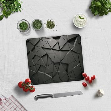 DECORITA Antrasit Kristal | Cam Kesme Tahtası (29cm x 34cm)