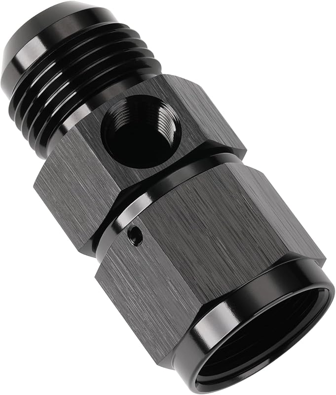 Adaptador para manômetro de pressão de combustível Podavelle 10AN macho para fêmea com porta lateral 1/8 NPT – 1 unidade