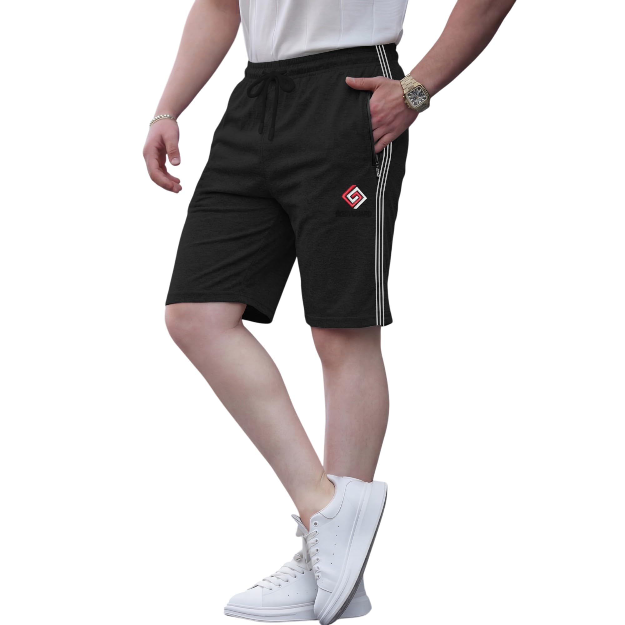 feel track Men Cotton Shorts Black-picture-53