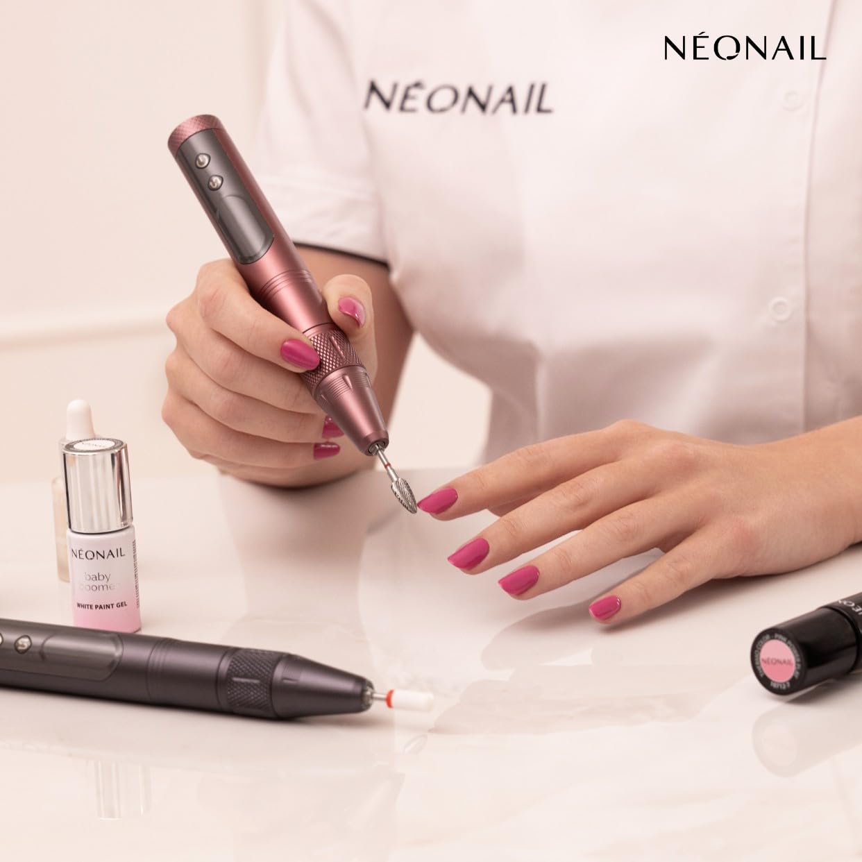 NEONAIL Torno Para Uñas - Lima Electrica Uñas - Pen Nail Drill Para Uñas de Gel - Set de Manicura y Pedicura Eléctrico - Pink