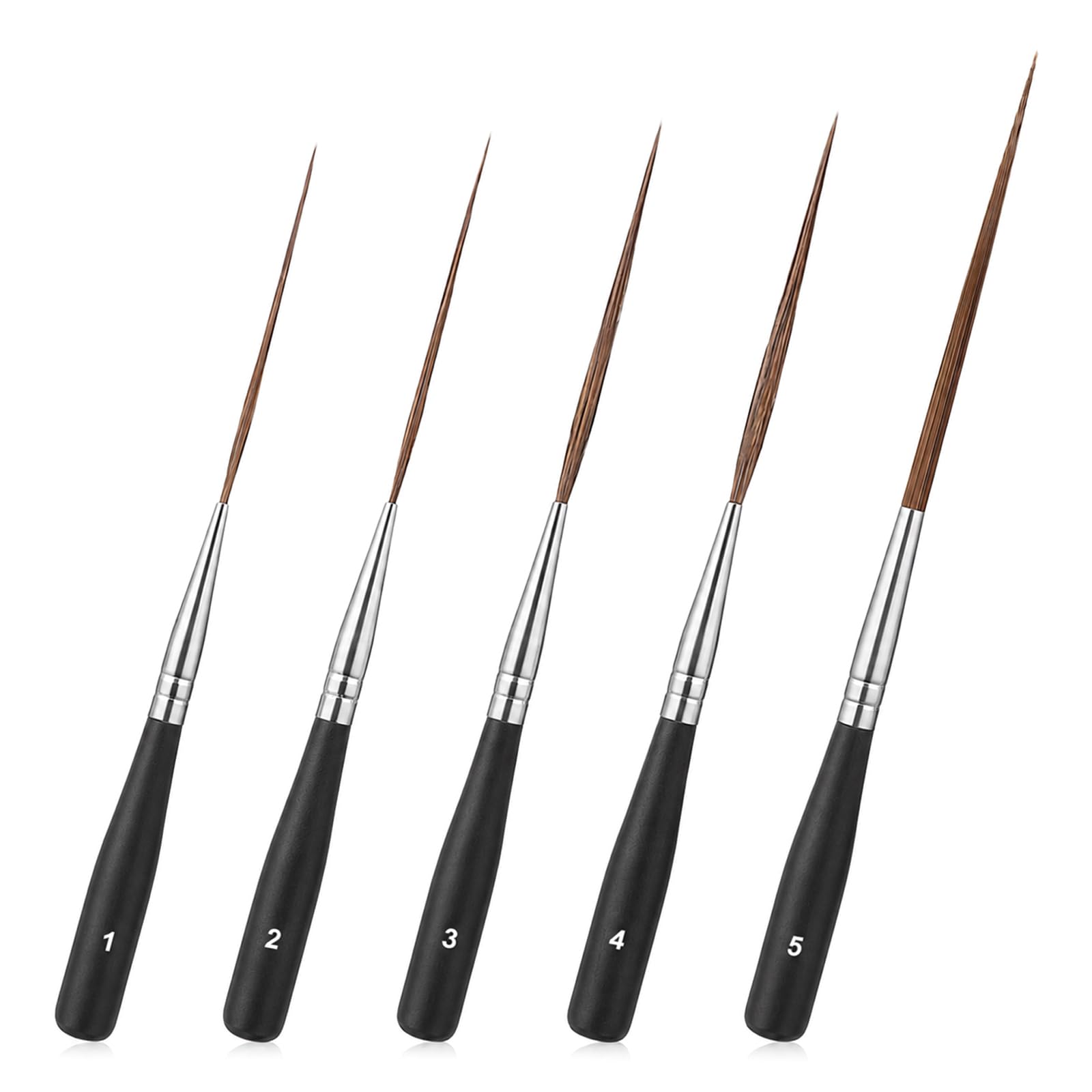 Ouligay 5PCS Extra Long Liner Brushes for Painting Pinstriping Rigger Brush
