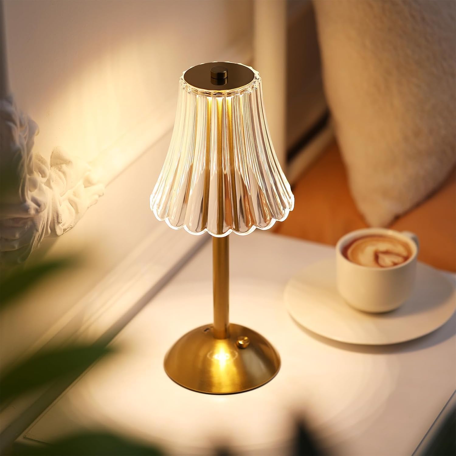 Cordless Table Lamps for Home, Rechargeable, Dining Room, Gold Lamps, USB Charging, 30.5 cm High, Portable Table Lamp for Indoor and Outdoor Use (Gold Flower)-image-38