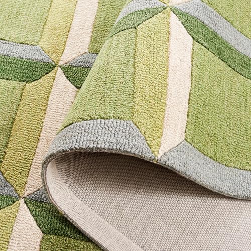 Image of Hand Tufted Wool Carpets Anti Shedding Rug Modern Carpets for Living Room Size 3x5 Feet