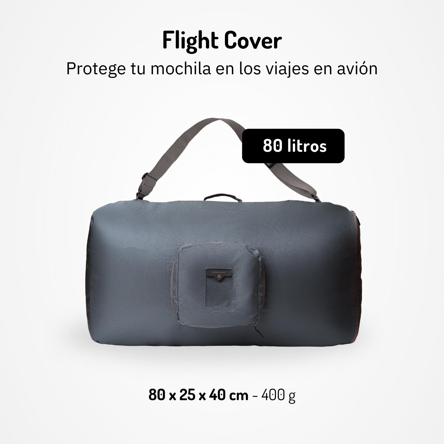 NORDKAMM – Funda Protectora de Mochila, Flight Cover, 80 l y 150 l, Funda de Mochila para vuelos, hidrófuga, para Proteger el Equipaje en el avión