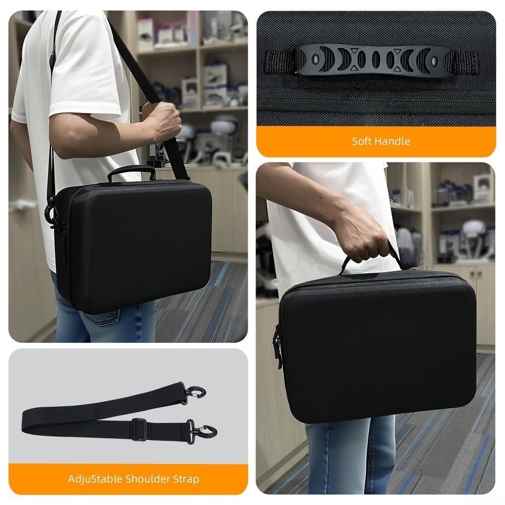 Funda rígida de transporte para Switch 2, bolsa de almacenamiento de viaje EVA a prueba de golpes con ranuras para tarjetas de juego, correa de hombro y organizador para consola, muelle, controlador