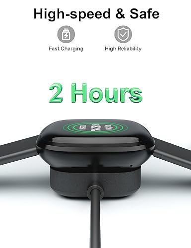 Miniatura 4 de Bicmice Compatible con Fitbit Sense y Versa 3 Charger Cable de carga de repuesto para Sense 2, Sense, Versa 4, Versa 3 Smartwatch de 3.3 pies, cable