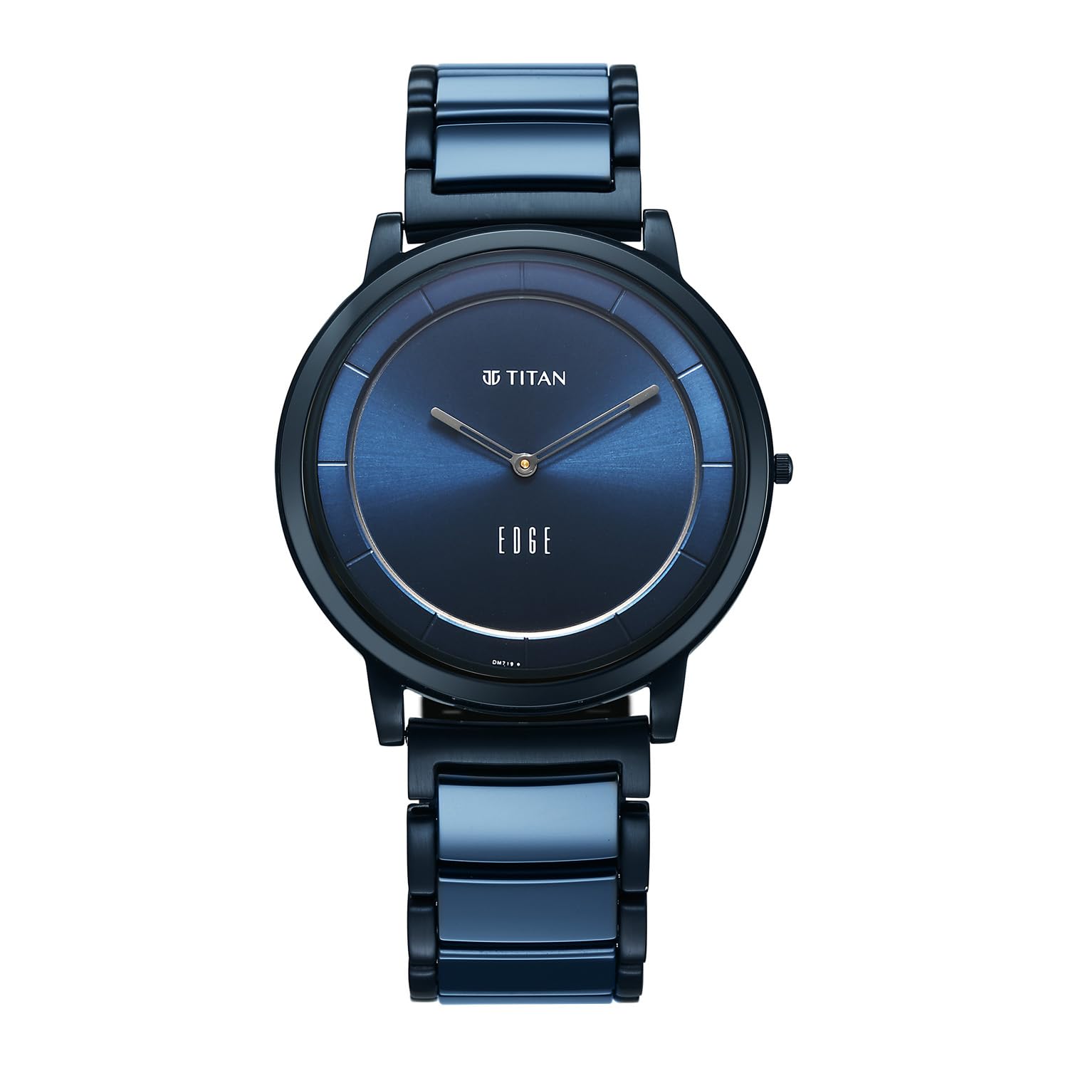 Plain 2 Hands Edge Blue Round Dial Blue Ceramic Steel & Ceramic Strap Mens Watch - NU1878KD04-image-14