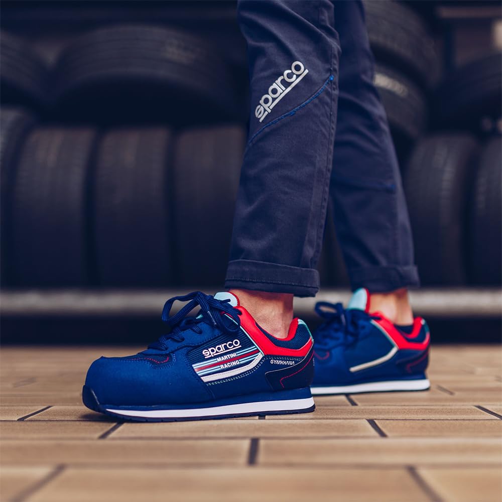 Sparco Zapatillas Gymkhana S1P Martini-R Talla 45 Azul, Mocasín Estilo de conducción Unisex Adulto, EU