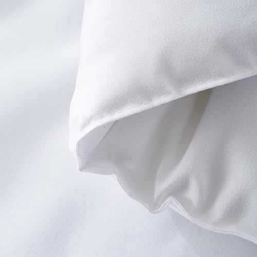 Miniatura 5 de KAKIJUMN Juego de edredón de 2 piezas para cama individual en una bolsa (blanco, individual)