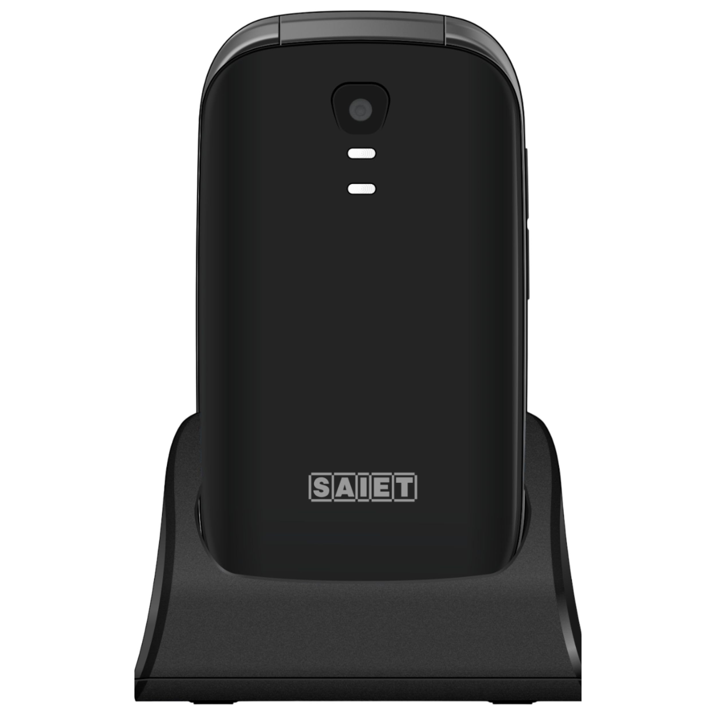 SAIET - Cellulare per Senior Facile da Usare FOCUS - Telefono per Anziani Tasti e Caratteri Grandi - Cellulare Anziani con Audio Amplificato - Nero