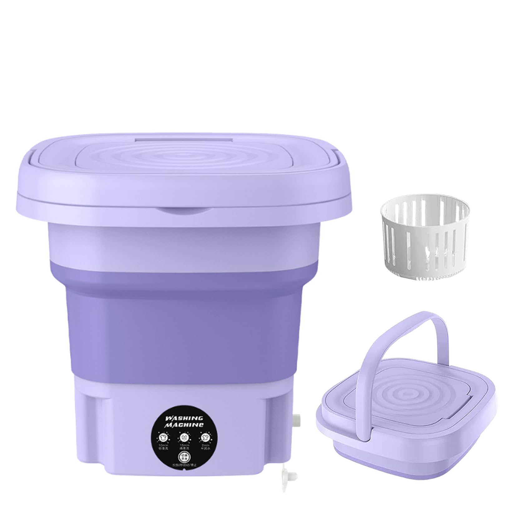 Mini lavadora portátil de 8 litros, lavadora plegable con manguera de secado y drenaje, motor silencioso, lavado rápido para ropa de bebé, ropa interior y prendas delicadas, dormitorio de viaje