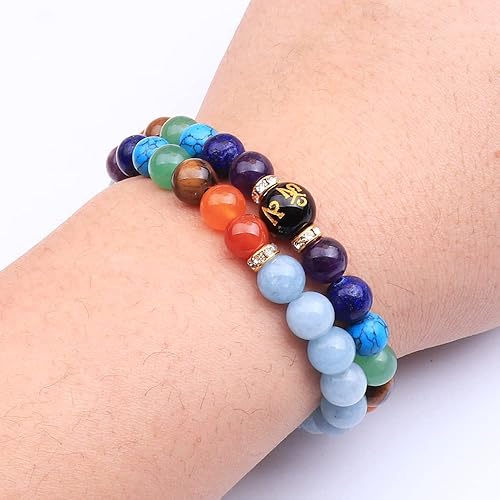Miniatura 10 de KSQS Pulseras de chakras para mujer, pulsera de piedras preciosas curativas de yoga para la ansiedad, pulseras de equilibrio de energía de
