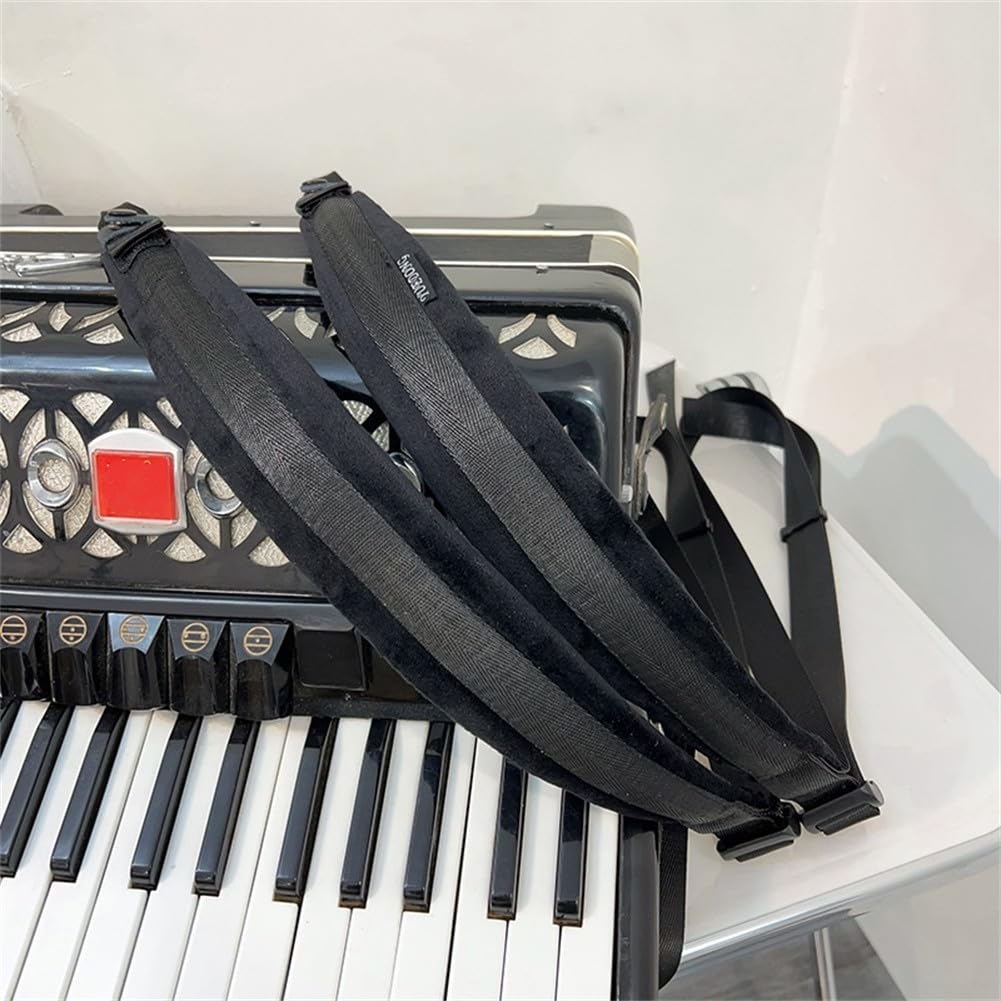 Sangle d'accordéon confortable en nylon avec ajustement réglable pour accordéons de 48/60/120 basses, design léger (8-48 basses)