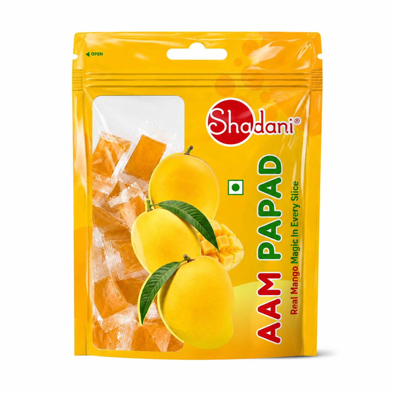 Shadani Aam Papad Pouch – Sweet & Tangy Mango Fruit Leather, Made with Real Mango Pulp, 200g Resealable Pack-picture-37