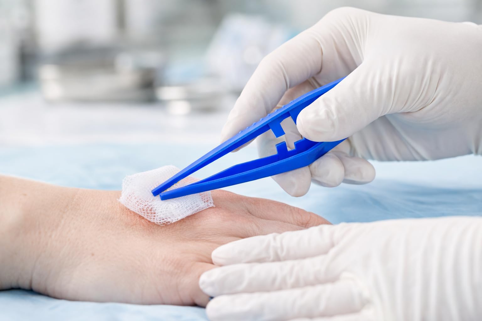 TIGA-MED Pinzette sterili monouso | blu | circa 12,5 cm | pinzette in plastica in polistirene | pinzette mediche monouso per pratica e laboratorio (400)