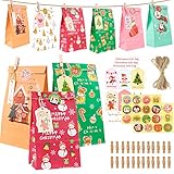 🎄𝗣𝗲𝗿𝘀𝗼𝗻𝗮𝗹𝗶𝘀𝗶𝗲𝗿𝘁𝗲 𝗨̈𝗯𝗲𝗿𝗿𝗮𝘀𝗰𝗵𝘂𝗻𝗴𝗲𝗻: Jede groß adventskalender zum befüllen ist groß genug, um sie mit Weihnachtssüßigkeiten, Keksen oder niedlichen kleinen Geschenken zu füllen. Sie können sie auch an der Wand, am Weihnachtsbaum, an der Tür oder am Kaminsims dekorieren. Eine lustige Art, 24 Tage bis Weihnachten herunterzuzählen, Sie werden diese Idee lieben, Fröhlichkeit und Freude zu verbreiten!