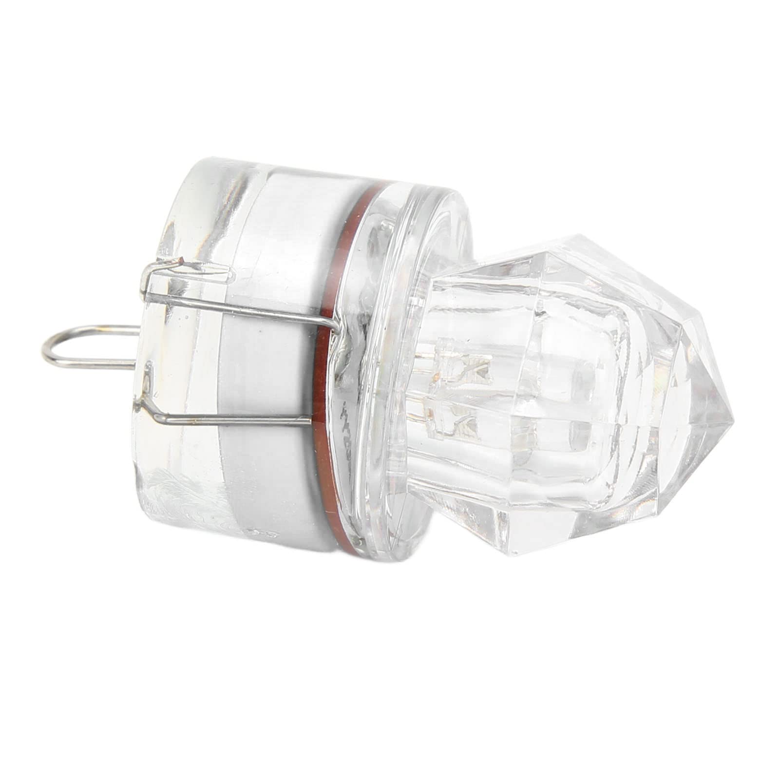 RiToEasysports Angelköderlicht, 5 Stück LED Beleuchteter Köder Flasher Diamantform LED Korrosionsbeständigkeit Auto Open Flashing Bass (Weiß
