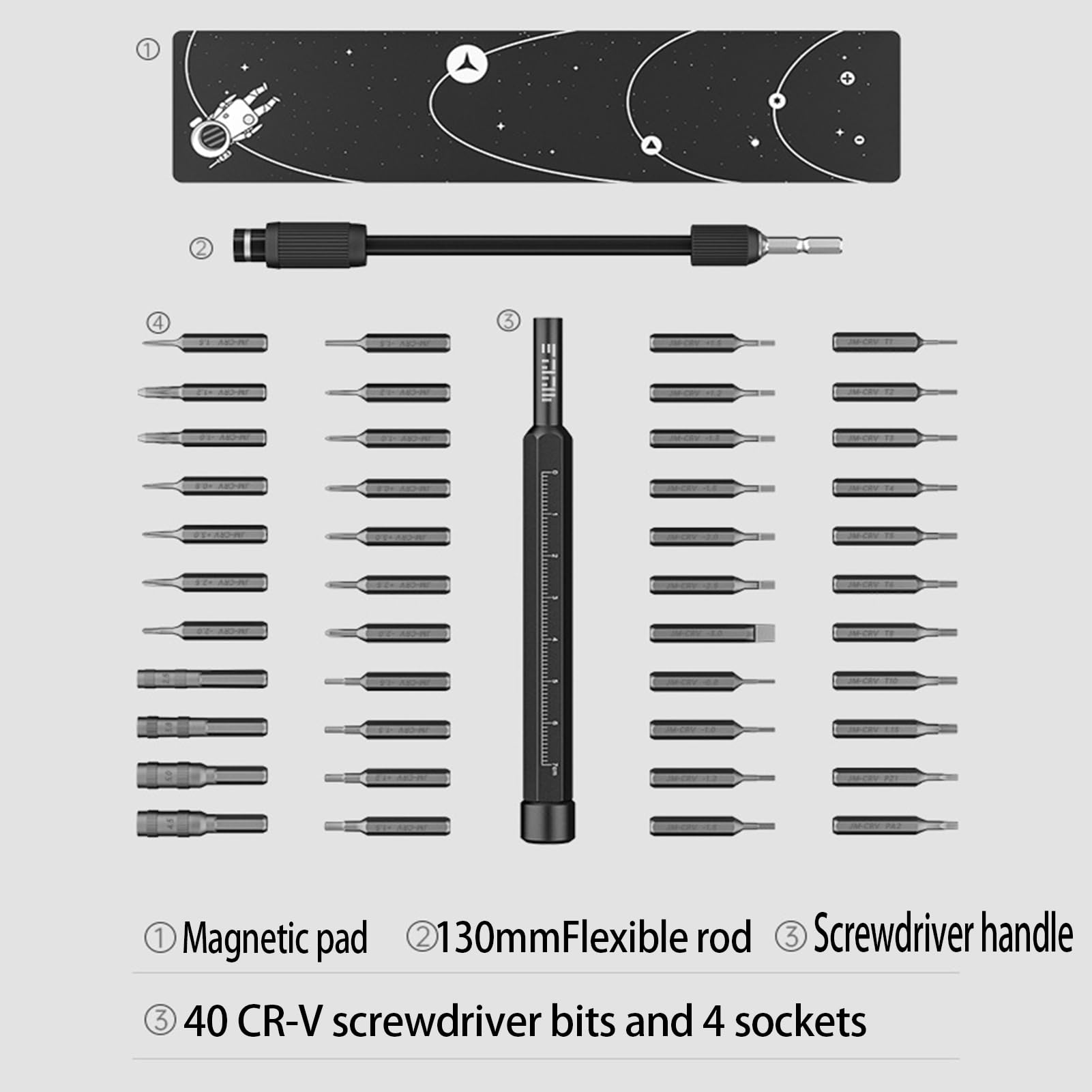 48-in-1 Kleiner Schraubendrehersatz, DIY-Mini-Reparaturwerkzeugsatz(Black)