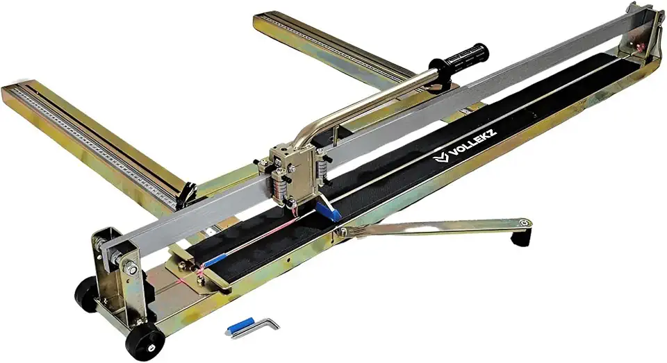 Cortador Riscador Manual VKZ1200 VOLLEKZ Piso Porcelanato 120cm com Laser 23 Rolamentos Estrutura Aço e Aluminio