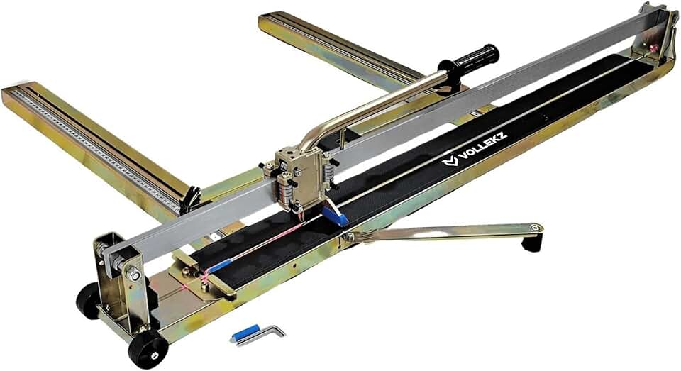 Cortador Riscador Manual VKZ1200 VOLLEKZ Piso Porcelanato 120cm com Laser 23 Rolamentos Estrutura Aço e Aluminio