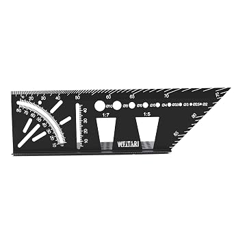 Aluminum Alloy Woodworking Square Size Measure Ruler, 3D Mitre Angle Measuring Tool, Multifunctional 45/90 Degree Angle T Ruler Gauge, 8.46 Inches