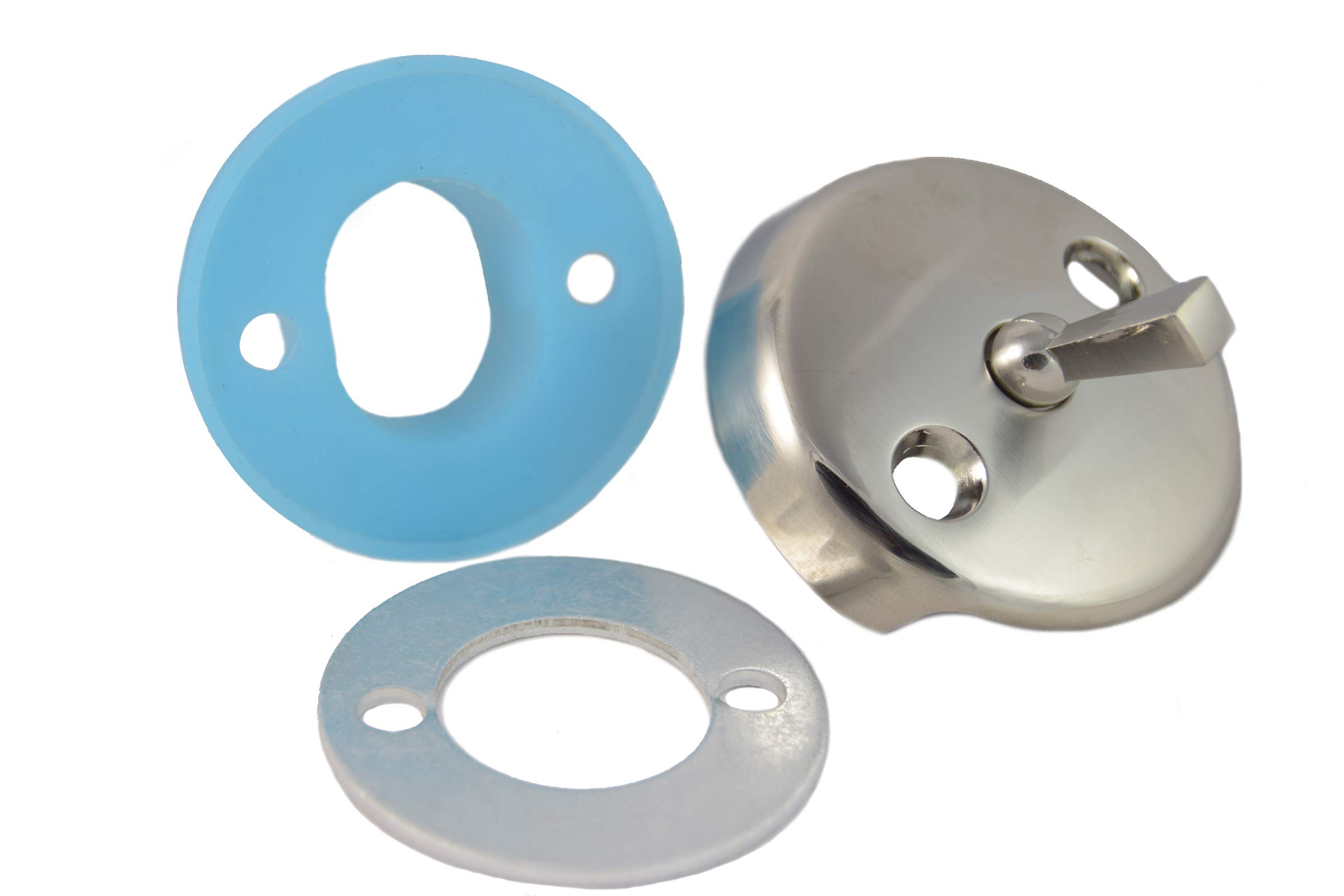 BlueVueOverflow Gasket Kit with Trip Lever Overflow Cover, Brushed Nickel