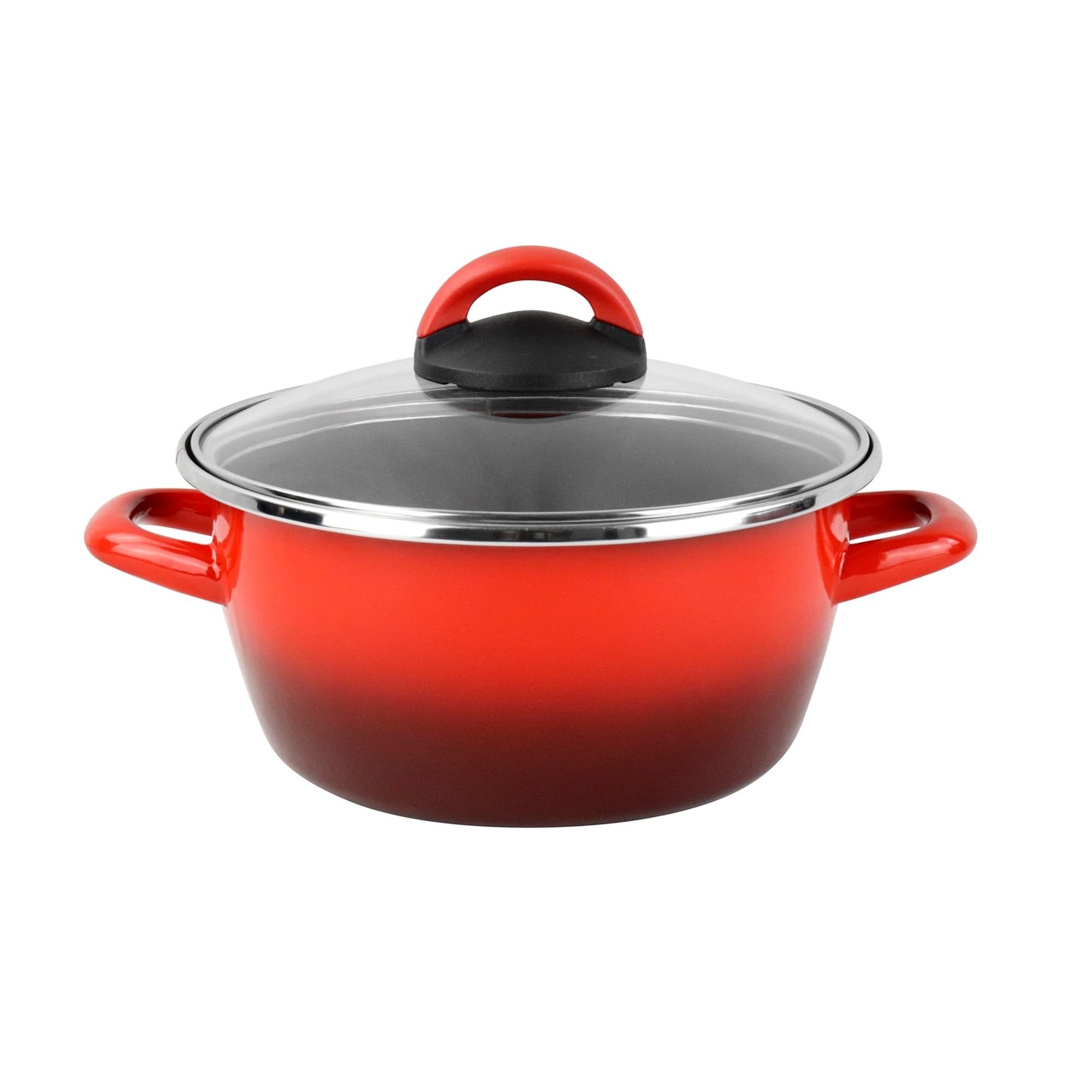 Cacerola 'SR' Ø28cm CON tapa de vidrio color rojo Magefesa