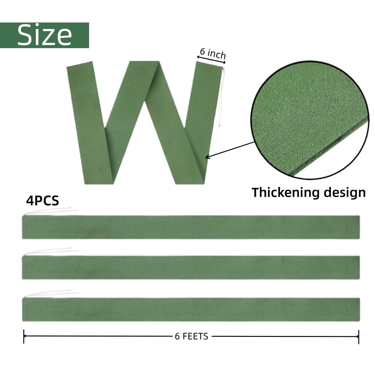 4 Pcs 6' × 6" Long Canvas Sandbags- Thickened Canvas Flood Protection