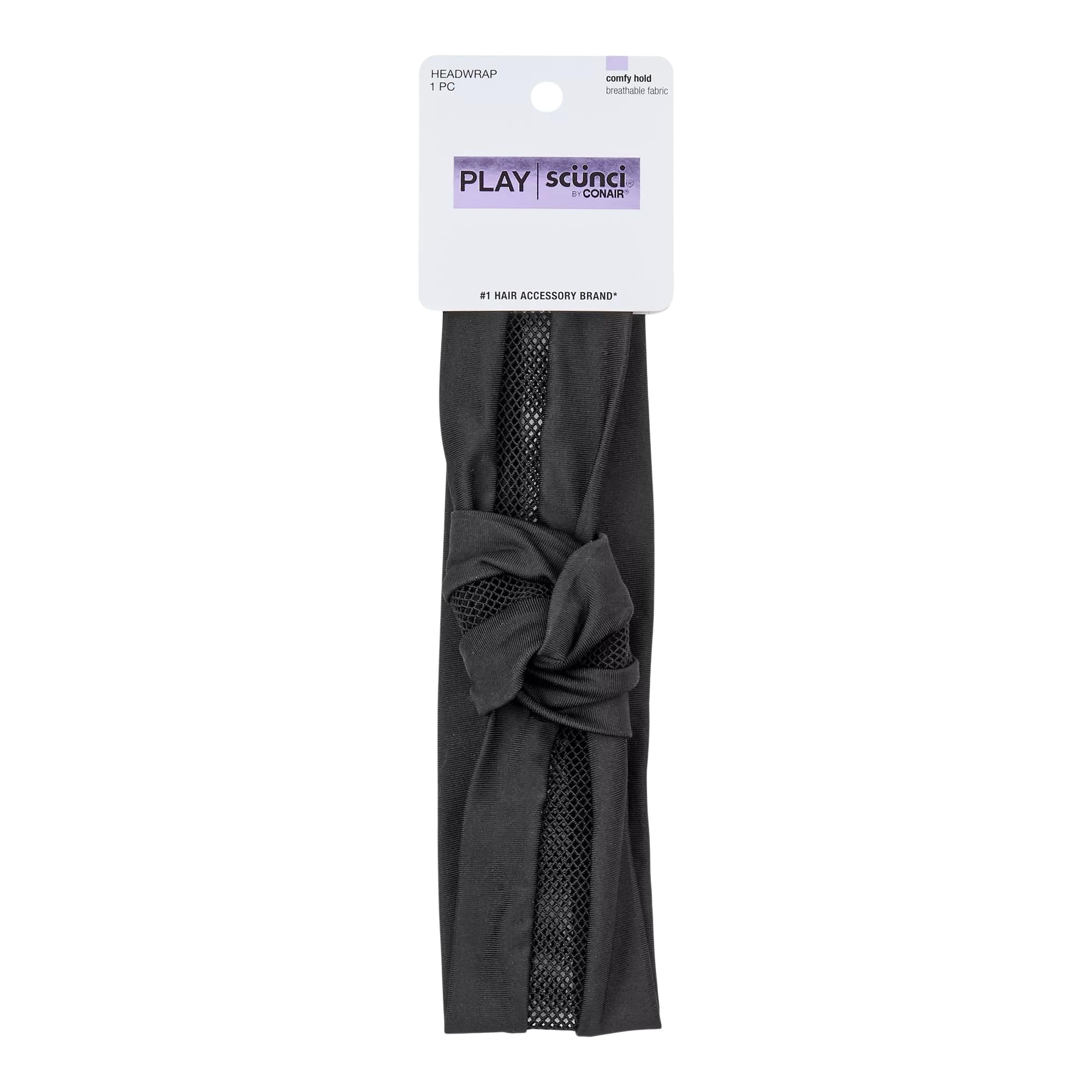 Amazon.com : Scunci Play Knotted Perforated Headwrap, Black, 1
