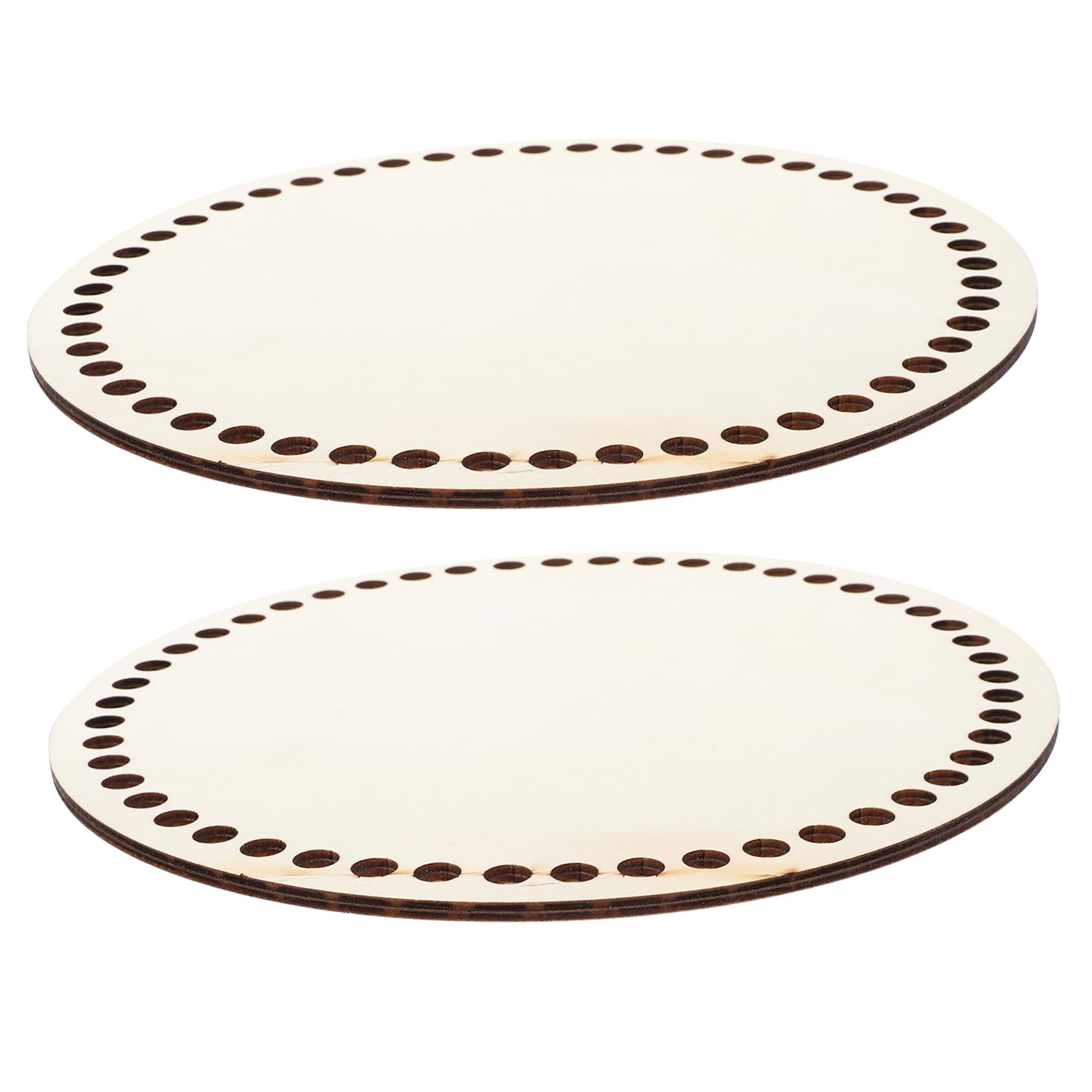 Angoily 2pcs Crochet Basket Bottoms Wooden Knitting Base for Bag Weaving DIY Craft and Replacement Tool