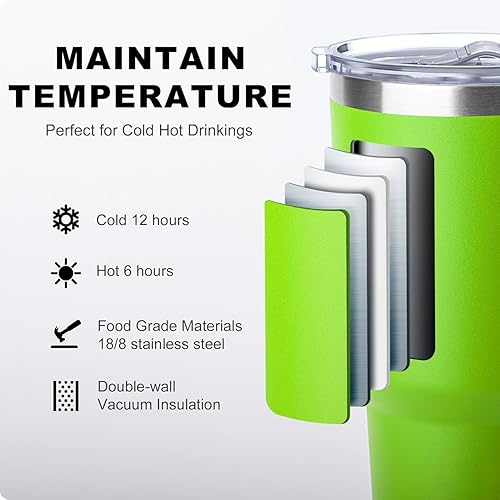 Miniatura 2 de koodee Vaso de 30 onzas con tapa y pajilla, acero inoxidable con aislamiento de doble pared, vaso de viaje para agua y agua con asa (morado)