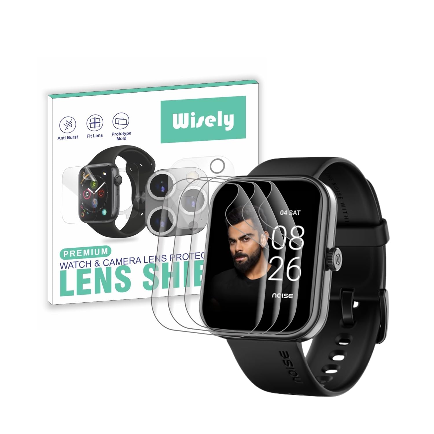 Wisely |3pcs| Screen Guard Protector For Noise Colorfit Pulse Pulse 2 Max Smartwatch |1.85"| Bubble Free, Easy installation kit, HD Clear, Full Cover (B0CBSR37C3) Amazon Price History, Amazon Price Tracker
