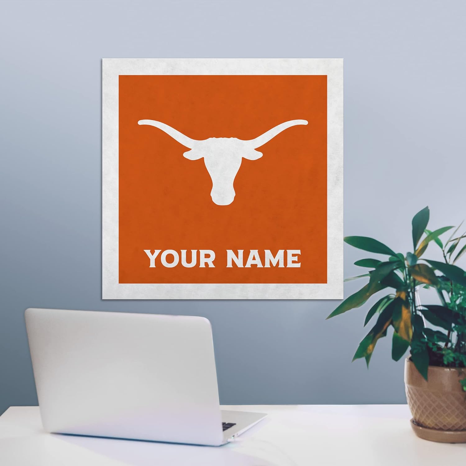 Rico Industries NCAA Texas Longhorns Personalized 23" Felt Wall Banner - Sports Decor for Man Cave, Game Room, Office & Bedroom - Long-Lasting, Customizable Wall Decorations - Made in The USA
