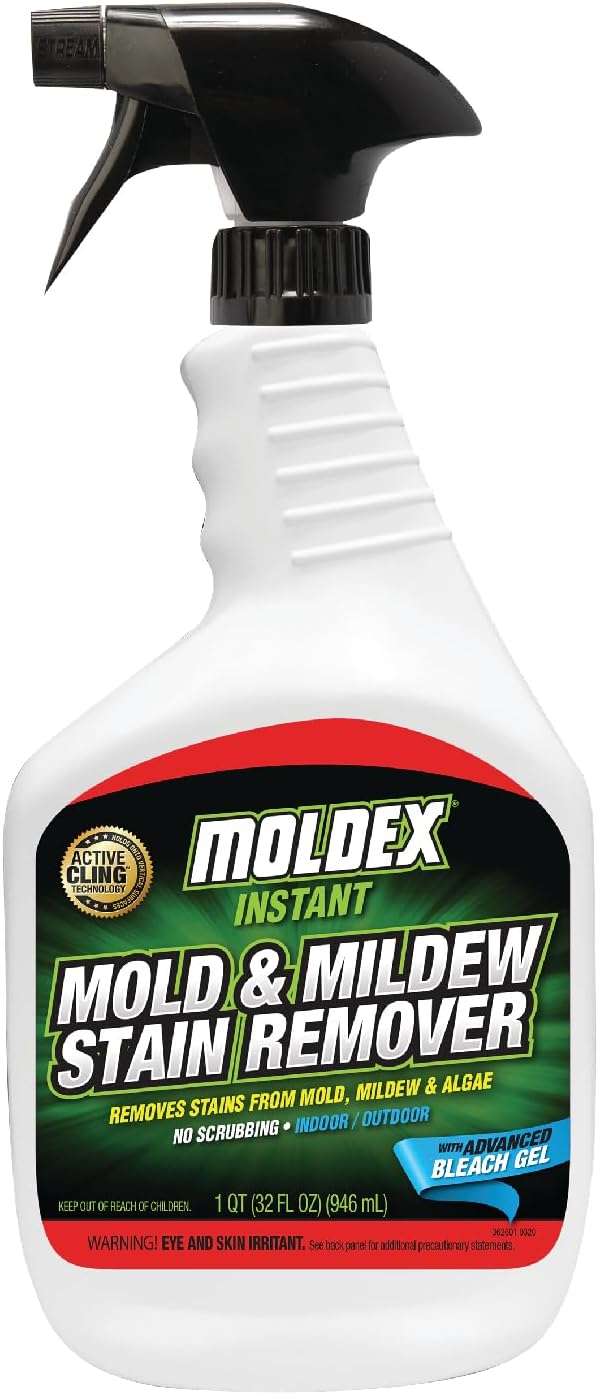 Moldex 7010 Mold & Mildew Instant Stain Remover Trigger Sprayer, 32 oz
