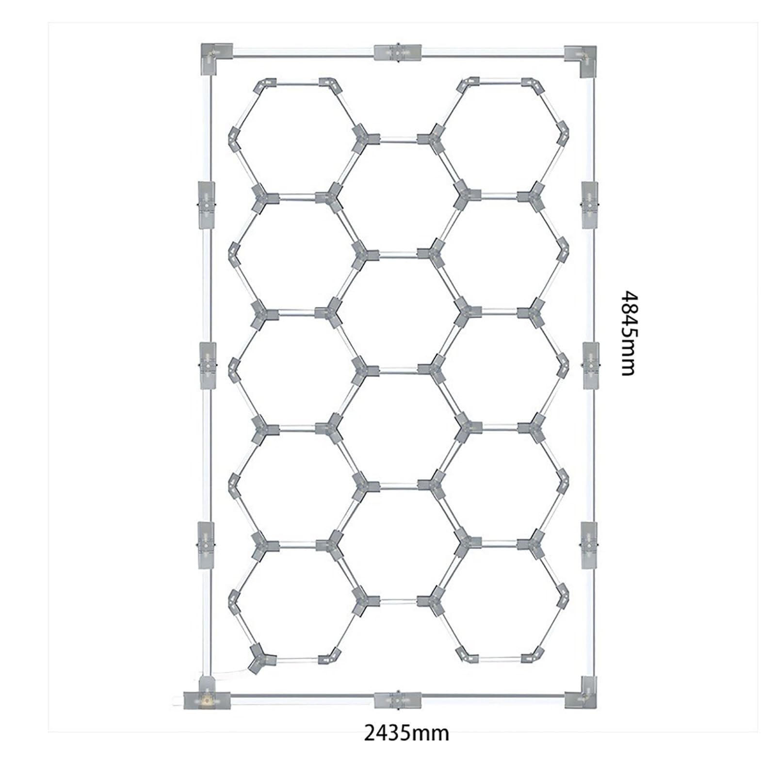 ROMOZ Lampe LED hexagonale alvéolée pour Plafond ou Mur d'atelier Automobile, éclairage LED 6500K, avec Cadre, idéale pour postes Travail et ateliers 14 Grids