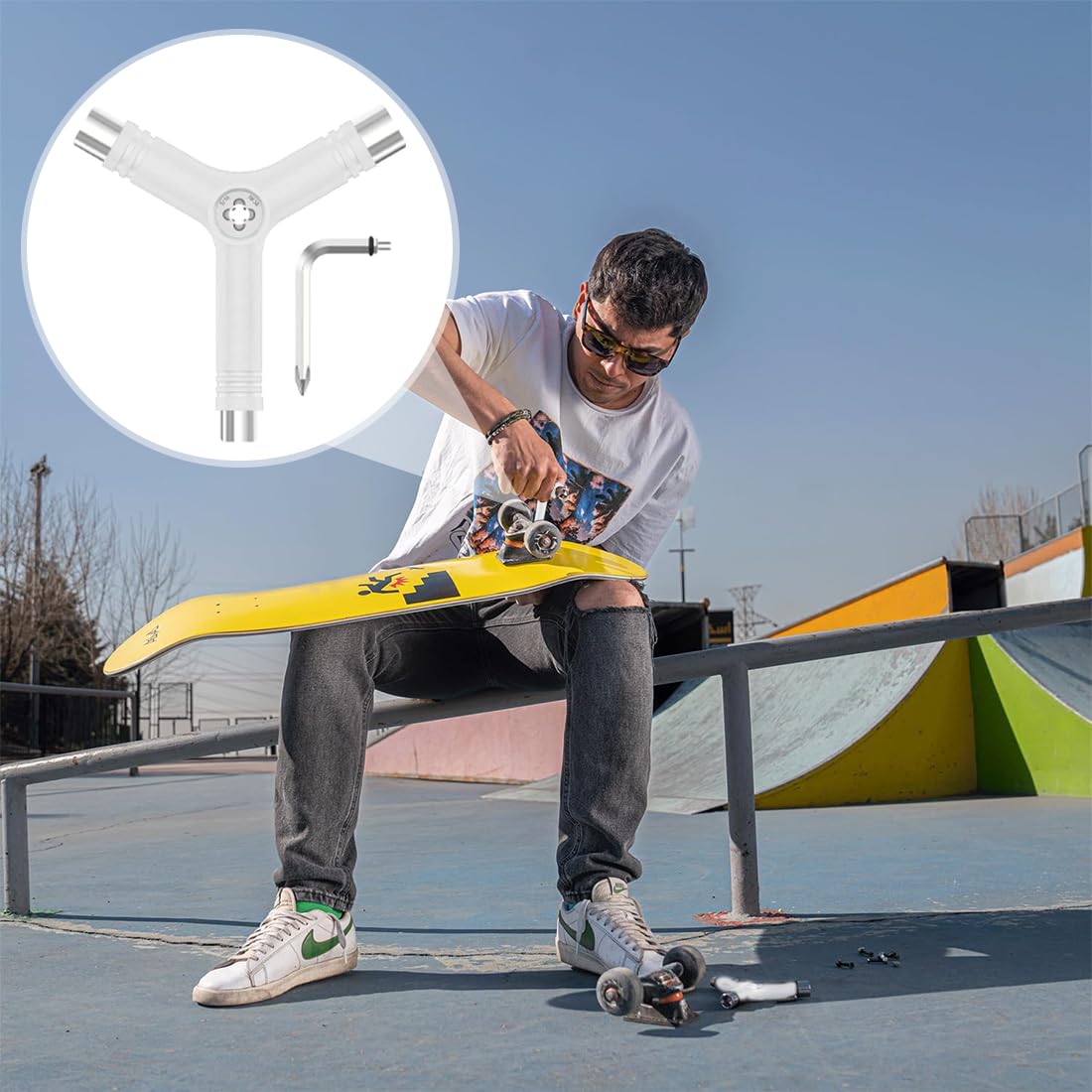 Skate Tool Skate Tool Skateboard Wrench Skateboard Accessories Skateboard Tool Skateboard Longboard Wheels Y Tool Skate Wrench Skate Wrench Skateboard Pocket Wrench